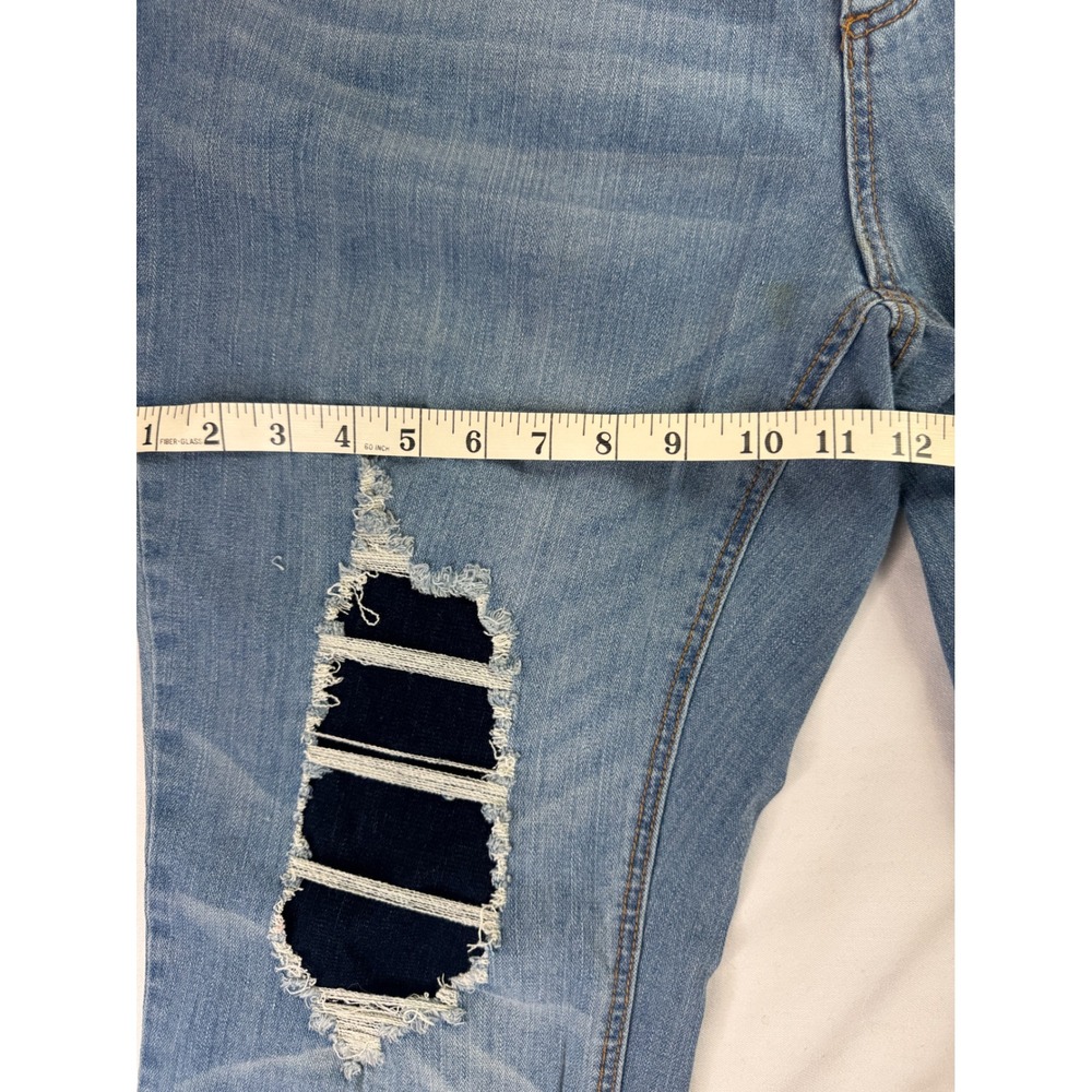 Ashley‎ Stewart Women's Size 16 Blue Skinny Patch Distressed Stretch Denim Jeans - Picture 3 of 10